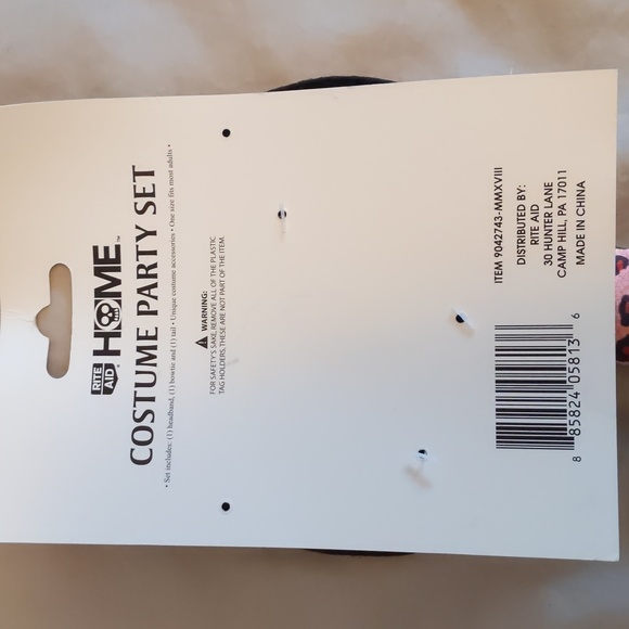 Pink cheetah headband bowtie and tail costume party set - Picture 3 of 3